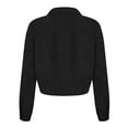 thumbnail image 3 of Women's Fashion Cropped Shacket Button Down Corduroy Crop Jacket Black L, 3 of 4
