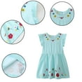 thumbnail image 1 of AJZIOJIRO Robe Décontractée pour Filles Robe Brodée Douce pour Tout-Petits Été Couleur Unie Col Rond Robe Ample, 1 of 9