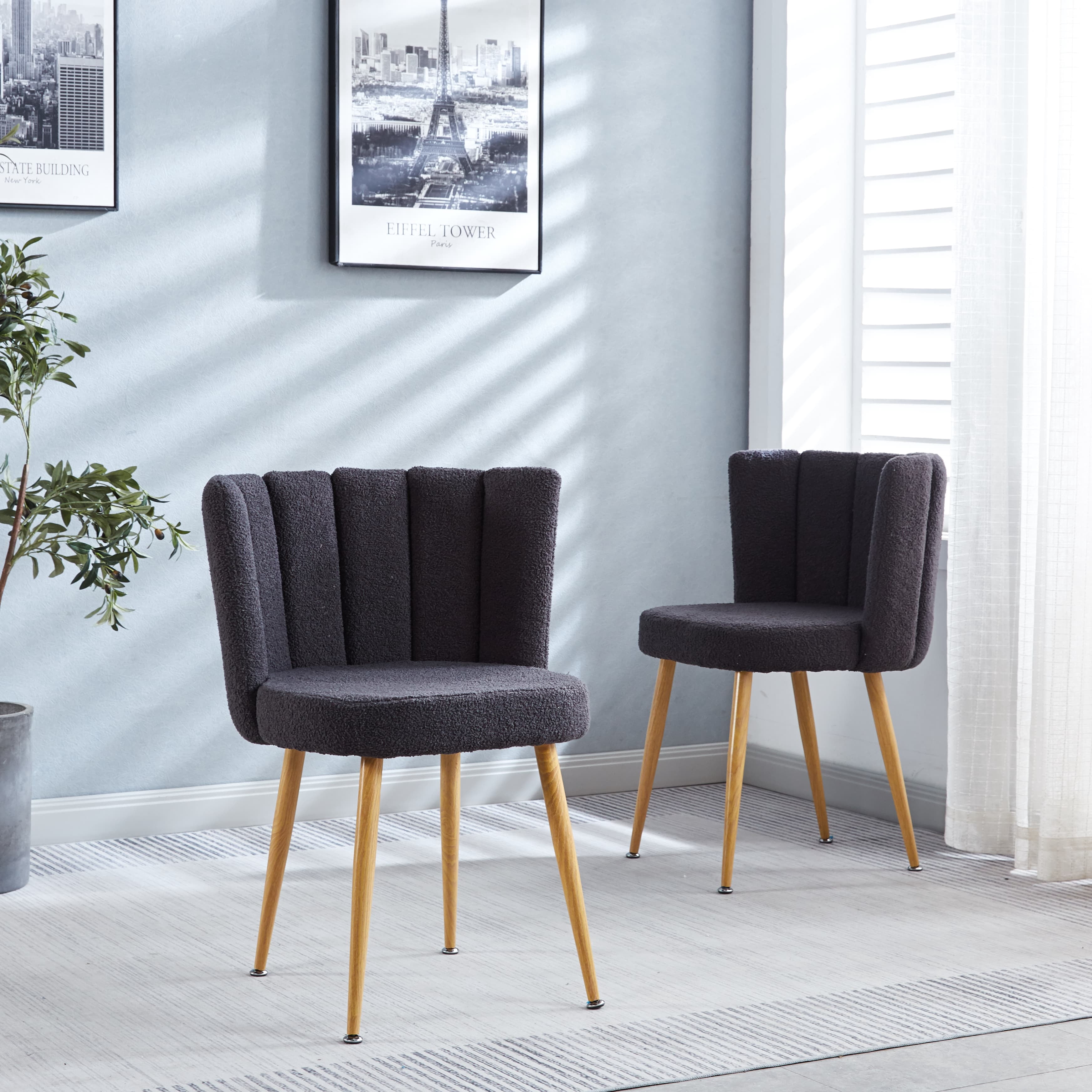 MAYEERTY Modern Gray Dining Chair Dining Living Room Set of 2