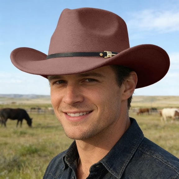 Classic Western Cowboy Hat for Everyday Outdoor Leisure and Country Style Sun Unisex Accessory for Home Casual and Outdoor Adventures, Coffee