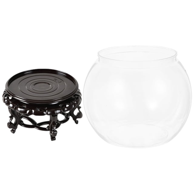IFANLANDOR 1 Ensemble de Bol à Poisson Transparent avec Support pour Décoration Maison Moderne en Plastique
