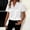 A865 White, variant on Satin Blouse for Women Short Sleeve Notch V Neck Professional Workwear Loose Fit Silky Texture Office Lady Business Casual Solid Fashion Top