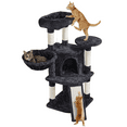 thumbnail image 2 of Yaheetech 42inch Cat Tree with Condo Basket Perch Platform, Black, 2 of 11