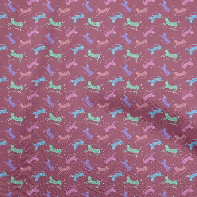 oneOone Polyester Spandex Wine Fabric Kids Leopard Fabric For Sewing Printed Craft Fabric By The Yard 56 Inch Wide