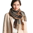 thumbnail image 4 of Bufanda de cuadros estilo invierno para mujer, cálida, a la moda, con borlas, para estudiantes, bufanda larga gruesa, chal para parejas para hombres, 4 of 6