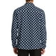 thumbnail image 3 of Camisa de vestir de manga larga de botones para hombre Lars Amadeus con estampado de lunares, color azul oscuro, 3 of 7
