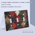 thumbnail image 3 of Yayeee Toggle Light Switch Wall Plate 3-Gang 6.37"x4.48" Decorative Outlet Cover, Dark Tartan Pattern, 3 of 7