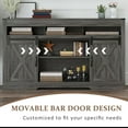 thumbnail image 3 of Mayincolor Farmhouse TV Stand for 65+ Inch TVs, Rustic Wood Media Console with Sliding Barn Doors, Dark Grey, 3 of 10