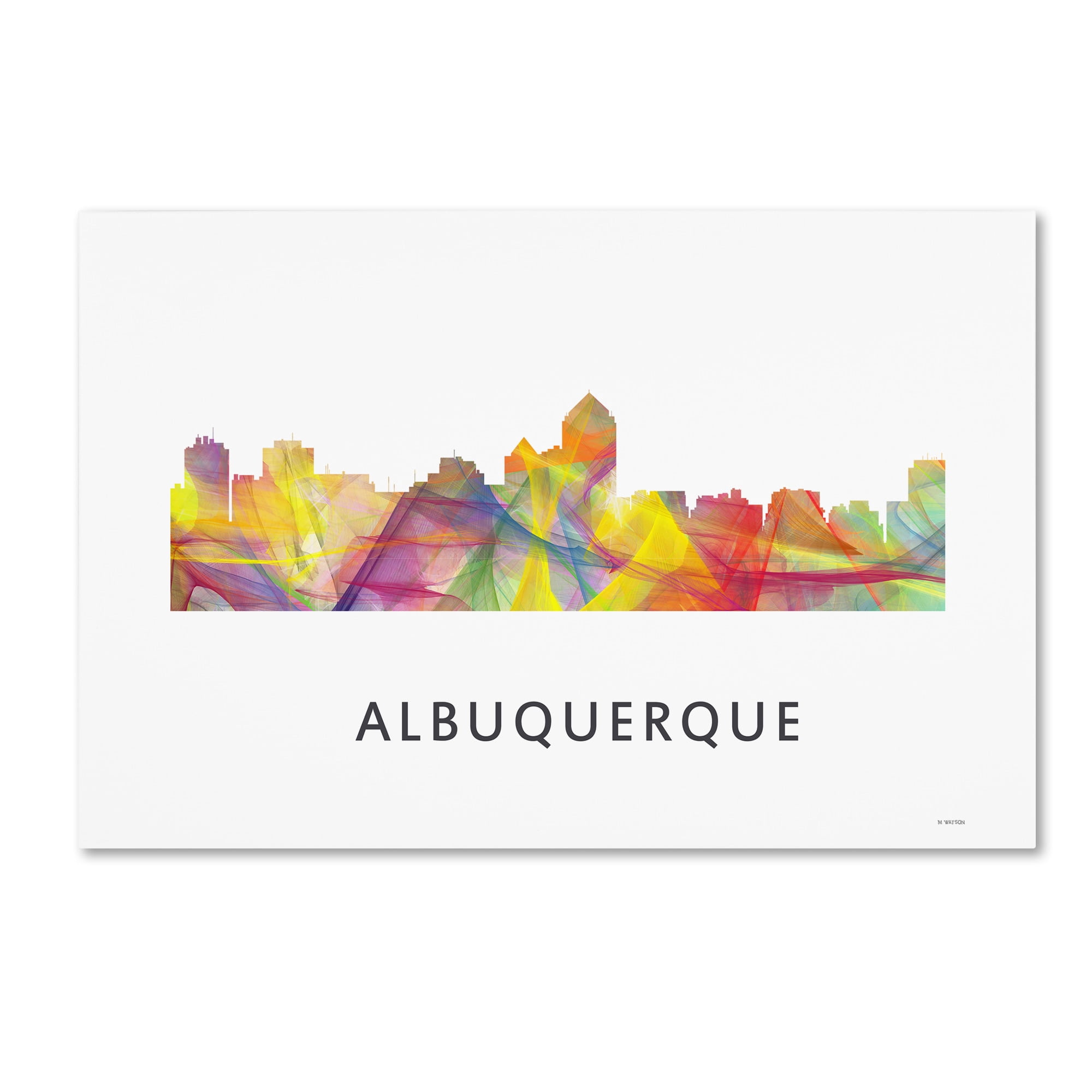 Trademark Fine Art 'Albuquerque New Mexico Skyline WB-1' Canvas Art by Marlene Watson