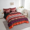 thumbnail image 3 of Feelyou Western Boho Aztec Bedding Comforter Set 7pcs for Teens, Red Tribal Square King Bedding Sets, Vintage Fashion Style Reversible Bed Sheets, Microfiber Bedroom Decor, 3 of 8
