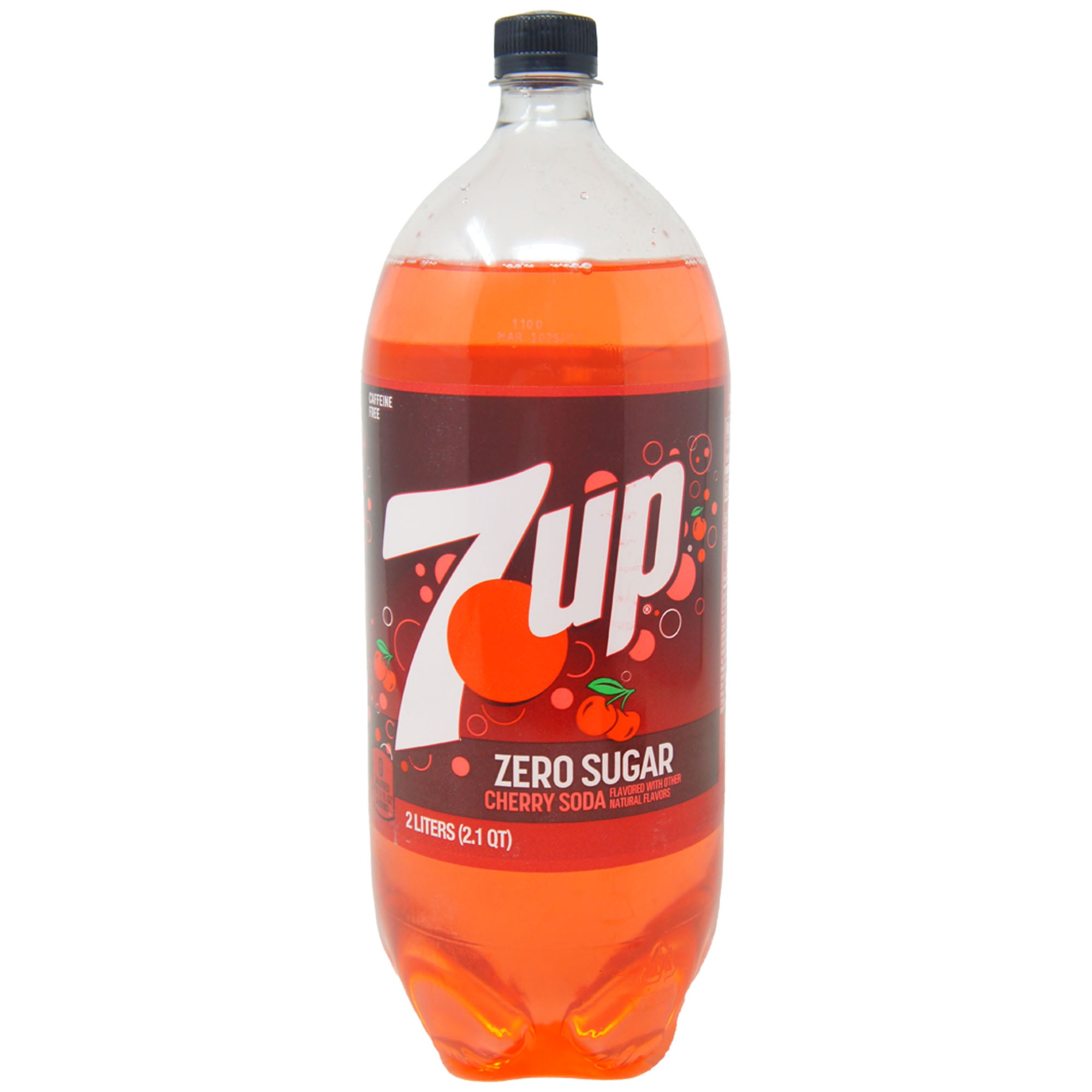 7UP Caffeine Free Zero Sugar Cherry Soda Pop, 2 L, Bottle (2 Pack)