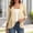 Beige, variant on Women Solid 3/4 Sleeve Lightweight Duster Coat in Soft Weave Fabric for Daily Summer Outer Matching