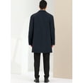 thumbnail image 5 of Unique Bargains Men's Trench Coat Lapel Collar Single Breasted Warm Long Peacoat Overcoat Navy Blue L, 5 of 6