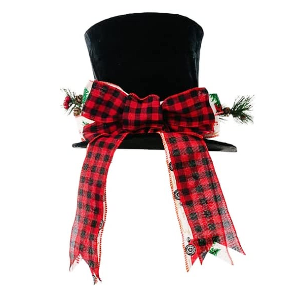 Adorno para árbol de Navidad con pajarita grande, decoraciones navideñas para escritorios, adornos navideños, braguero de árbol de Navidad negro, pajarita, sombrero, decoraciones Excelente Rendimiento ER007928WZ