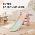 thumbnail image 3 of DKMOCO Foldable Toddler Slide, Kids Slide with Basketball Hoop & Ring Toss, Indoor Outdoor Playset for kids 1-3, Pink, 3 of 8