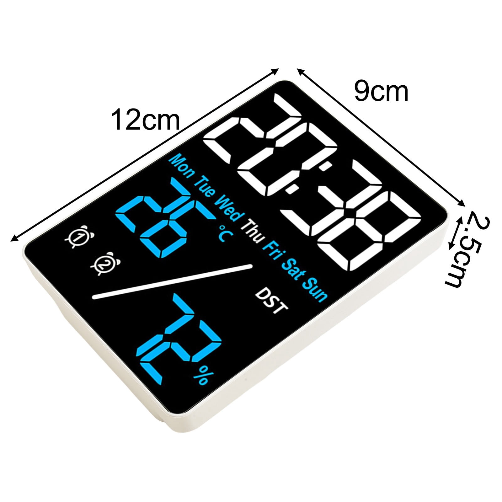 KDJ Multifunctional electronic clock with simple setting of temperature and humidity - for Home Decor
