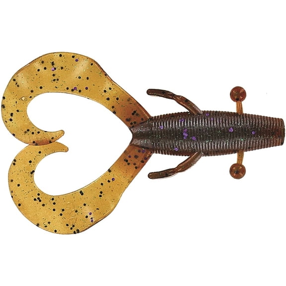 Yamamoto Baits Cowboy Creature Bait, 7, 4in, Dark Green Pumpkin/Amber Laminate