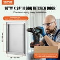 thumbnail image 4 of VEVOR BBQ Access Door, 18W x 24H Inch Single Outdoor Kitchen Door, Stainless Steel Flush Mount Door, Wall Vertical Door with Handle, for BBQ Island, Grilling Station, Outside Cabinet, 4 of 9