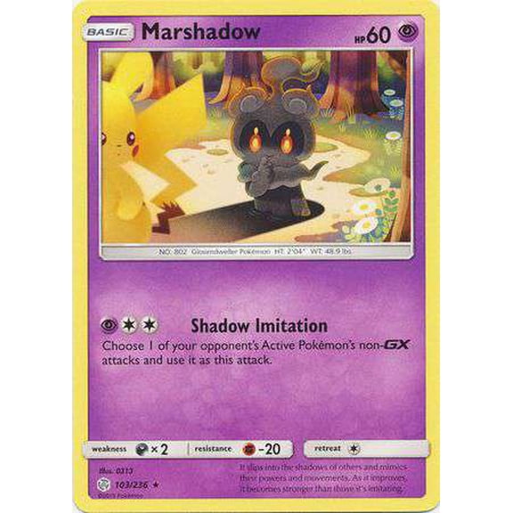 Pokemon Sun & Moon Cosmic Eclipse Rare Marshadow #103