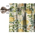 thumbnail image 5 of Floral Kitchen Valance, William Morris Art Rose Flower Birds Yellow Small Window Treatments for Kitchen Living Room Bathroom Cafe Decor Rod Pocket Vintage Retro Valances 54x18 Inch, 1 Panel, 5 of 5