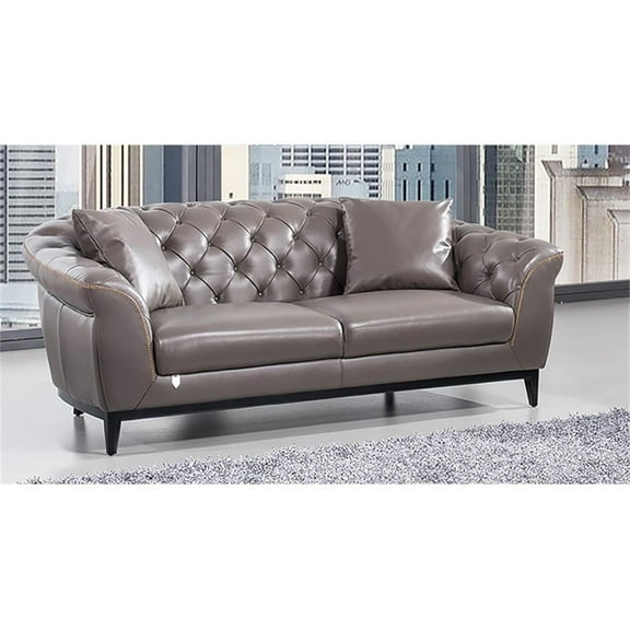 EK093 Taupe (Brown) Color With Full Italian Aniline Leather Sofa