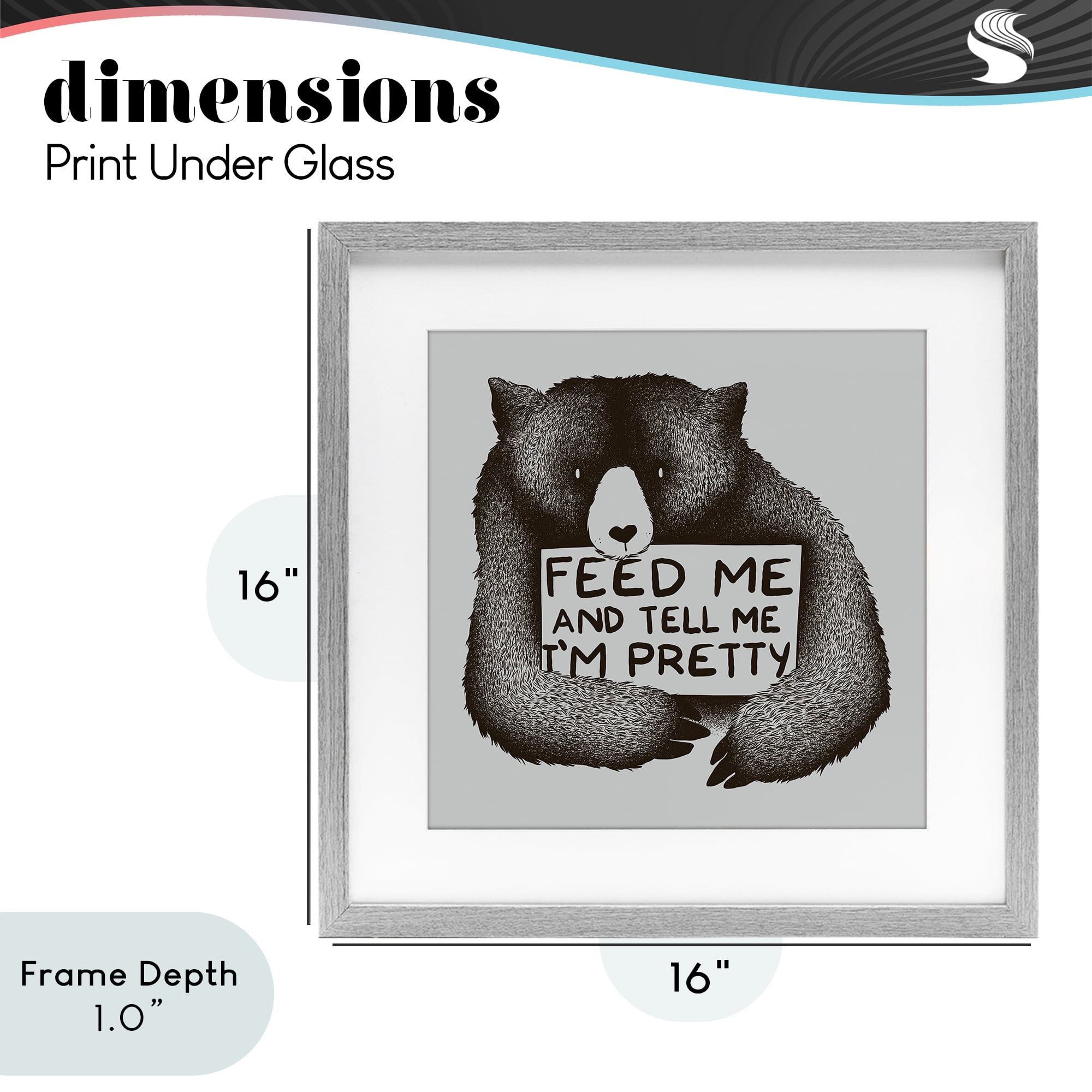 Stupell Industries Feed & Tell Me I'm Pretty Gray Framed Print Under Glass, design by Tobe Fonseca