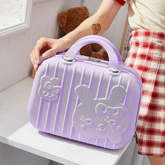 Suitcases and Travel Bags Travel Essentials Korean Version Cute Hello Kitty Cosmetic Case 14 Inch Cartoon Suitcase 32cm*24cm