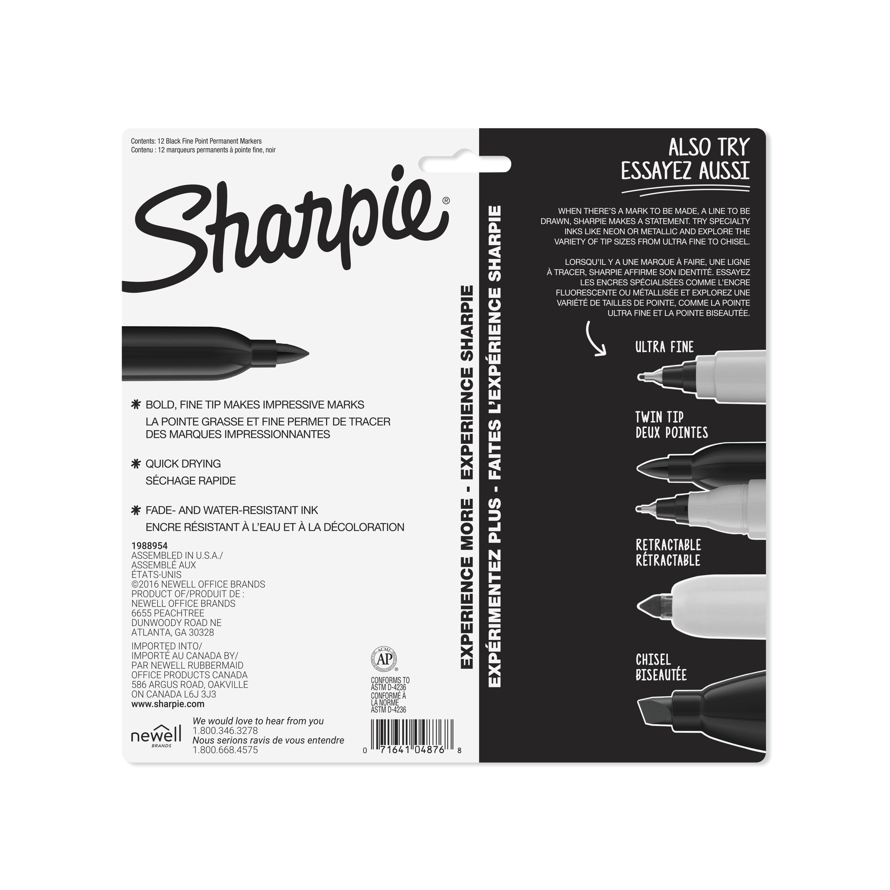 Sharpie Fine Point Black Permanent Markers, 12 Packs: 12 ct. (144 total)