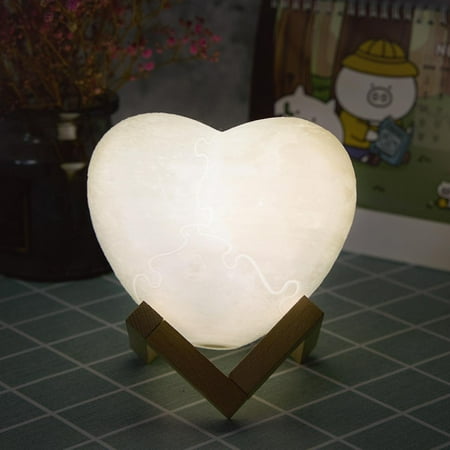 

Heart-shaped Lamp lighting 3d Light 16 Led Colors With Wooden Stand & Remote/usb Rechargeable Birthday Gifts For Girls Boys