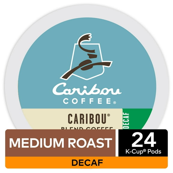 Caribou Coffee Decaf Caribou Blend K-Cup Pods, Medium Roast, 24 Count for Keurig Brewers