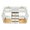 thumbnail image 6 of Ariel Taylor 66 Inch Double Oval Sink Bathroom Vanity With Carrara White Quartz Countertop 1.5 Edge In White, 6 of 11