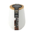 thumbnail image 2 of Thyme & Table Small (693 ml) Ceramic Ribbed Kitchen Organization Canister with Bamboo Lid, White, 2 of 6