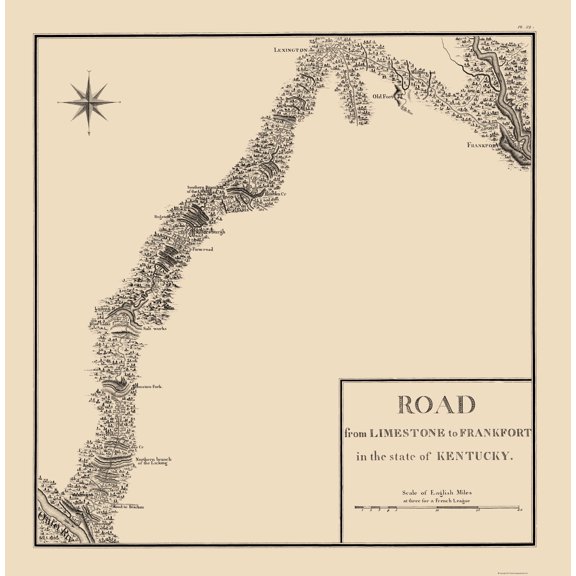 Road from Limestone to Frankfort - 1796 - 23 x 23.39