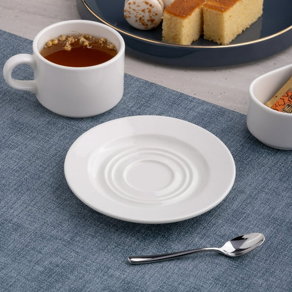 Ariane Prime 6" Prime-Warm White Porcelain Saucer - Pack of 12 (APRARN000014015)