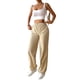 thumbnail image 3 of Pantalones de Mujer de Cintura Alta con Bolsillos y Parte Inferior . Albaricoque XL, 3 of 8