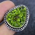 thumbnail image 2 of Natural Moldavite Quartz Gemstone 925 Sterling Silver Jewelry Ring Size 8.5, 2 of 2