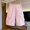 thumbnail image 4 of Atogsazn Kids Boys Cargo Jogger Shorts Childrens Casual Athletic Wide Leg Short Pants with Pocket Gym Short Pants Pink 11-12 Years Fashion, 4 of 7