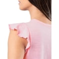 thumbnail image 5 of Lee Womens and Plus Ruffle Sleeve Crewneck Tank Top, S-4X, 5 of 6