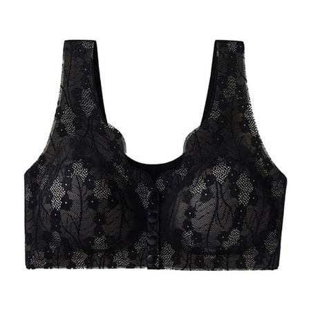 SEMPAI Push Up Bra for Women Full Coverage Seamless Full Figure Bras Ladies Front Closure Comfort Lightweight No Wire Everyday Bra Lace Bra