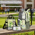 thumbnail image 2 of Kuiaobaty Frog Snail Printed Clear Backpack Set for Boys Girls Daisy Print Clear Bookbag and Pencil Case Musical Note Print Backpack with Transparent Lunch Bag for Stadium School, 2 of 5