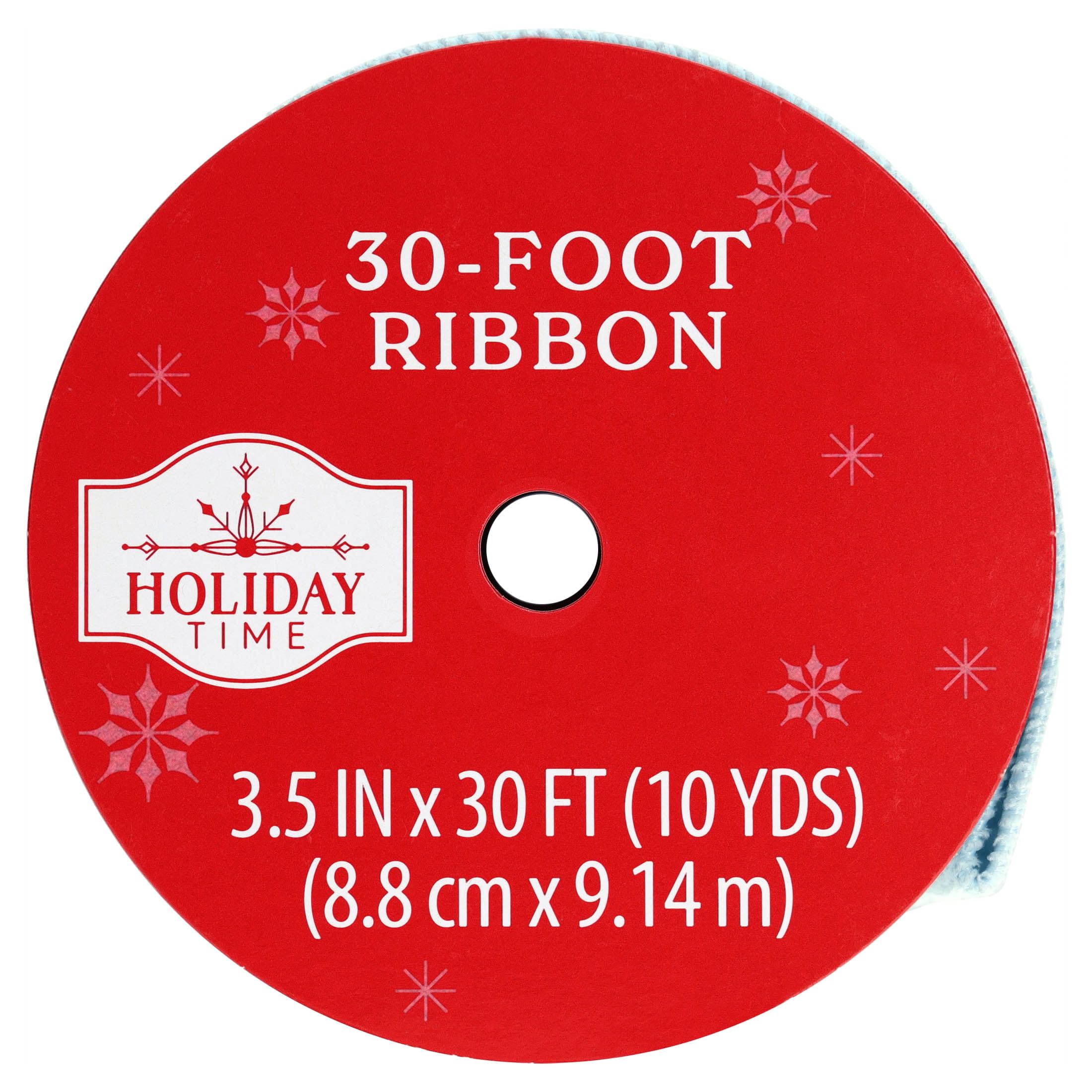 Light Blue Textured Velvet Christmas Ribbon, 3.5" x 30', by Holiday Time