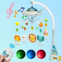FVLOENG Crib Mobile with Music and Lights Nursery Mobile Holder for Crib ,Baby Crib Carousel, Snap on Musical Crib Toys for Boys Girls