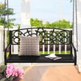 thumbnail image 1 of Gymax 2-Person Patio Hanging Porch Swing with Chains, Brown, 1 of 10