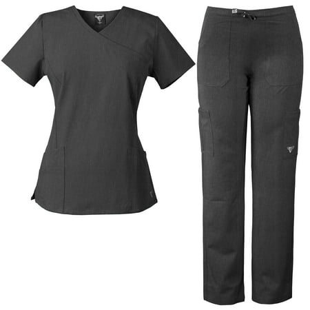 - Material Girl Women’s Stretch Eversoft Crossover Scrub Set, Style 1052PRL-2046PRL