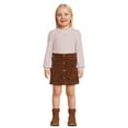 thumbnail image 2 of Wonder Nation Toddler Girl Waffle Knit Top and Corduroy Skirt Set, 2-Piece, Sizes 12M-5T, 2 of 10