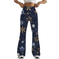 thumbnail image 2 of QATAINLAV Womens Snowflake Print Ugly Christmas Leggings Tummy Control High Waisted Flare Yoga Pants Casual Bootcut Workout Bell Bottom Xmas Funny Costume Multicolor XL, 2 of 5