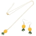 thumbnail image 4 of 1 conjunto de pendientes de piña Collar fruta de la oreja del cuello del cuello joyas para mujeres, 4 of 6