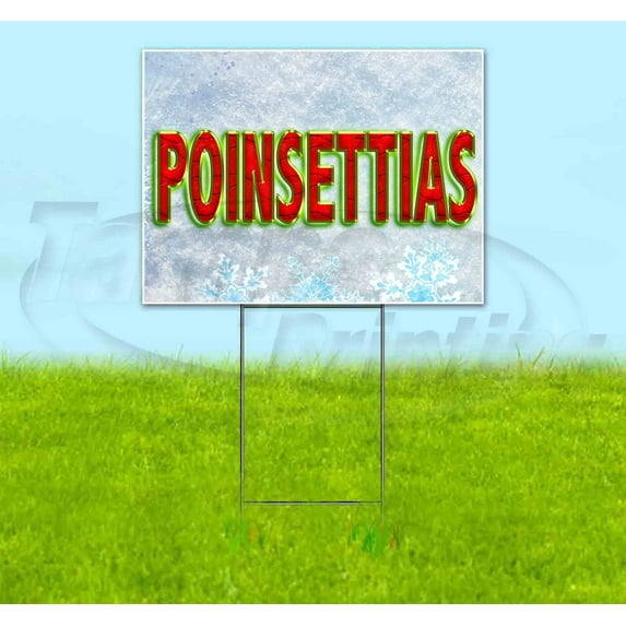 Poinsettias (18" x 24") Yard Sign, Includes Metal Step Stake