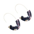 thumbnail image 1 of Pendientes en forma de U Sonducket con estampado de leopardo colgante universal Morado oscuro, 1 of 6