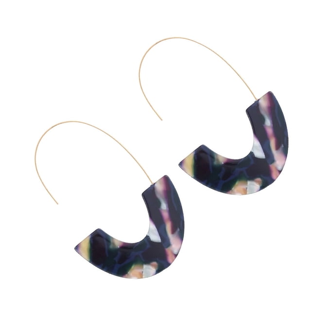Pendientes en forma de U Sonducket con estampado de leopardo colgante universal Morado oscuro